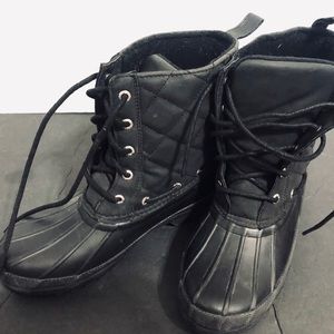 Sperry duck boots black-women's size 6 - worn once